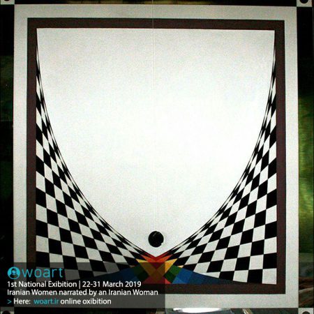 نام هنرمند: راحیل رادمنش | عنوان اثر: زهدان | تکنیک: میکس مدیا | ابعاد: ۱۰۰در۱۰۰ سانتیمتر
